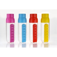 Venta caliente Vistaar 1L Botella de agua de plástico redonda sin BPA Botella de bebida reutilizable a prueba de fugas para viajes y oficina
