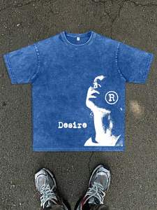 T-shirts d'été personnalisés avec impression 3D en relief, impression numérique DTG DTF, coupe ample, séchage rapide, écologiques, 300 g/m², effet délavé vintage pour hommes - Product Image 2