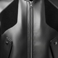 Vente directe usine – Blouson bomber unisexe en similicuir tissé enduit, style streetwear hiver, à capuche, fermeture éclair, col montant