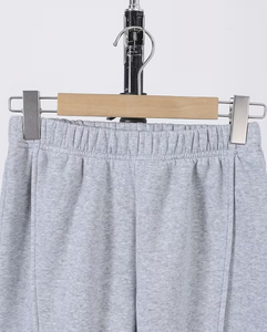 Men's Gray Hoodie Sweatpants Set Solid Color Casual Autumn Wear Polyester/Cotton French Terry Knitted Fabric Breathable 380g - Product Image 5