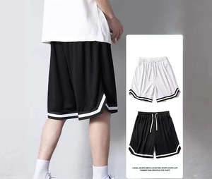 <b>Men</b> Black Polyester Swim <b>Trunks</b> Quick Dry Regular Fit Contrast Binding Drawstring Shorts Woven Solid Pattern - Product Image 5