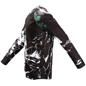 Maillot de cyclisme à manches longues bleu, blanc et noir, respirant, en polyester, pour homme, universel toutes saisons - Product Image 5