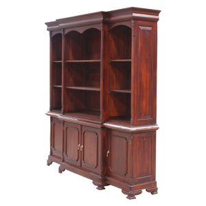 Vanessa's <b>solid</b> mahogany <b>bookcase</b> features four storage doors and an antique reproduction design for indoor use - Product Image 2