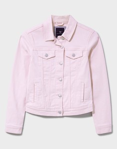 Veste en jean délavé rose pour femme, boutonnée, manches longues, décontractée, couleur unie, en coton, style printemps - Product Image 2