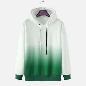 Sudadera con Capucha para Hombre de la Mejor Calidad, Diseño Degradado de Color Blanco a Azul, Corte Regular, Informal, Tejida en Poliéster, para Otoño - Product Image 4