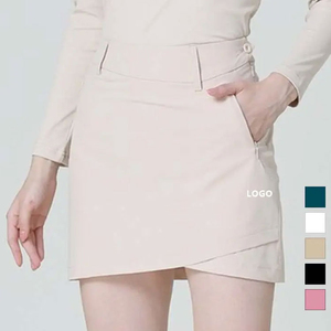 กระโปรงมินิสั้นทรงเอไลน์สำหรับผู้หญิง มีกระเป๋า สีพื้น เรียบง่าย สวมใส่สบายในฤดูร้อน ระบายอากาศได้ดี ดีไซน์จีบเอวต่ำ - Product Image 4