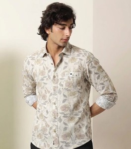 Chemise décontractée à imprimé tropical pour homme, manches longues, col rabattu, respirante, pour l'été - Product Image 2