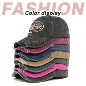 Gorra de Béisbol de Mezclilla Lavada con Parche Bordado de Nueva Orleans, Estilo Casual Ajustable, Transpirable, de Algodón para las Cuatro Estaciones - Product Image 6
