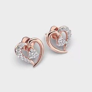 Heart Shape Luxury Moissanite Diamond <b>Earrings</b> for Women Certified Brilliant Round Cut Sustainable Fine Available For Sale - Product Image 1