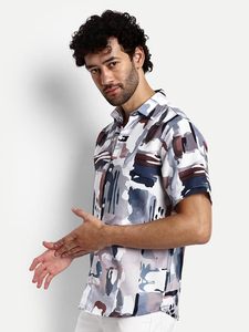 เสื้อเชิ้ตสำหรับผู้ชาย |   เสื้อเชิ้ตเรยอนลำลองพิมพ์ลายทั้งตัวสำหรับเด็กผู้ชาย เสื้อเชิ้ตติดกระดุม เหมาะสำหรับออกนอกบ้าน ท่องเที่ยว ชายหาด และพักผ่อน - Product Image 3