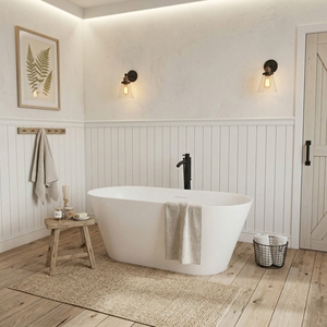 Baignoire autoportante moderne en acrylique FW-7732-60-S avec bordure nette et drain chromé poli de Salvere Vietnam - Product Image 6