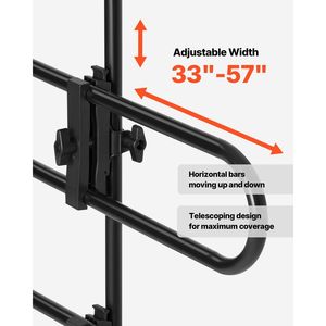 Barriera per cani nera regolabile facile da installare con divisorio in metallo per auto, animali domestici, sedili per animali domestici, trasportino da viaggio - Product Image 2