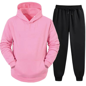 Ensembles de survêtements d'hiver pour hommes, confortables, 100 % coton, pull à capuche décontracté, pantalon, motif uni, évacuation de la transpiration, design unique - Product Image 4