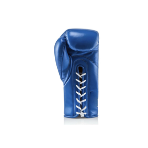 Gants de boxe en cuir bleu à lacets, équipement d'entraînement à doigts entiers pour adultes de 14 ans et plus, usage unisexe pour arts martiaux - Product Image 5