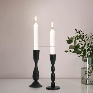 Vintage Candle Stand <b>Black</b> Color Set of Two Pieces Pillar Style <b>Candlestick</b> Stand Wedding Decoration Indian Manufacturing - Product Image 5