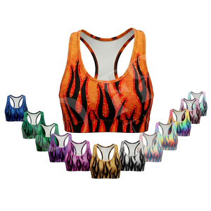 All Season Custom Printed Sports <b>Bra</b> Racerback Gym Workout Fitness Yoga Crop Top Padded <b>Stretch</b> Breathable Activewear Sports <b>Bra</b> - Product Image 1