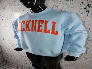 Sudadera con Capucha BUCKNELL Azul Cielo para Hombre, 100% Algodón, Apliques Bordados en Naranja, Cuello Ancho, Estilo Vintage, Secado Rápido, Transpirable - Product Image 5