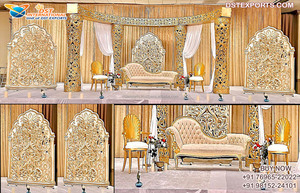 Western Wedding Reception Stage Setup Affordable White Theme <b>Engagement</b> Stage <b>Decoration</b> Wedding Reception Stage DecorNewyork - Product Image 6