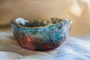 Bol décoratif artisanal en résine, idéal pour riz et salades, vaisselle créative en résine pour fruits, décoration de table – Meilleur prix – En vente - Product Image 2