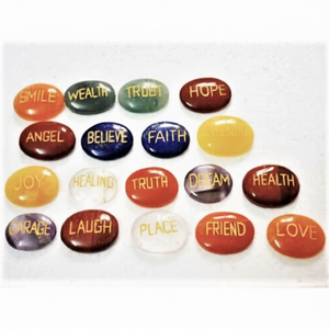 Cristal Personalizable con Nombre Grabado, Ágata, Mezcla de Piedras Preciosas Ovaladas, Feng Shui, Minerales Curativos Tallados, Gemas para la Motivación - Product Image 1