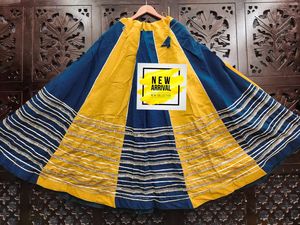 Chaniya de seda romana premium con tela para blusa de doble color y diseño Kali, ropa festiva Navratri para mujer - Product Image 6