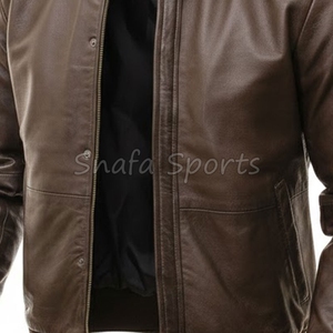 OEM Customizable Sporty Bomber <b>Jacket</b> Genuine Leather <b>Jacket</b> Stand Collar Customizable Motorcycle <b>Jacket</b> - Product Image 3