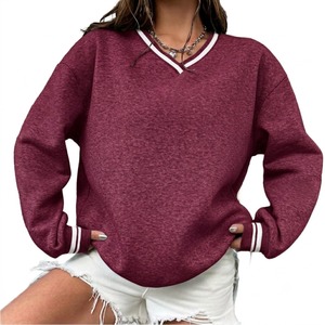 เสื้อสเวตเชิ้ตผู้หญิงทรงโอเวอร์ไซส์ คอกลม ปักลาย ผ้าฝ้าย 100% สีพื้น ไหล่ตก แขนยาว ถักทอ ระบายอากาศได้ดี เหมาะสำหรับฤดูใบไม้ร่วง - Product Image 1