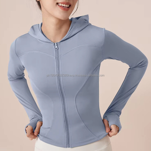 6 colores transpirable elástico sin costuras mujer cremallera Yoga chaqueta Fitness cintura más delgada correr gimnasio deportes XL chaquetas y sudaderas con capucha - Product Image 5