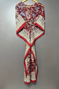 Vestido Kaftán sin Mangas de Algodón con Estampado Floral Tropical, Estilo Casual de Verano para Mujer, Inspirado en las Islas del Pacífico Asiático - Product Image 3