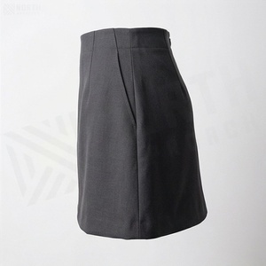 Women A-Line <b>Mini</b> Skirt Solid Color Regular Waist Polyester Worsted Fabric Minimalist Style All Seasons Wear - Product Image 3