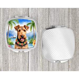 Airedale Terrier Luau Compact Folding Handheld <b>Makeup</b> <b>Mirror</b> Portable Pocket Travel Decorative Gift <b>for</b> Women and Girls - Product Image 4