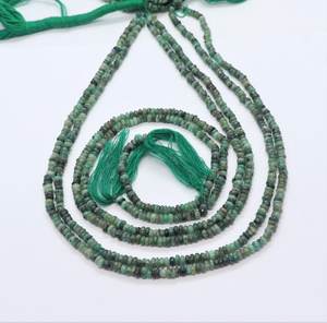 ลูกปัดมรกตสีเขียวเข้ม AAA รูปทรงกลมเรียบ ขนาด 3.5-4.5 มม. ลูกปัดพลอยมรกต 16 นิ้ว มรกตธรรมชาติทรงกลมเรียบแบบหลวม - Product Image 2