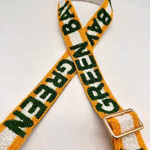 Bandoulière ajustable et détachable en nylon perlé, écologique, faite à la main, à rayures, personnalisable, pour sac bandoulière de créateur - Product Image 1