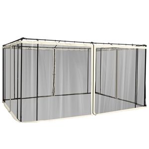 <b>Replacement</b> Cream Mesh Sidewall Netting with <b>Zippers</b> for 10FT X 12FT Gazebos & Canopy Tents Sidewall Only - Product Image 1