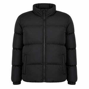 OEM Wholesale Men's Casual Winter Puffer <b>Jacket</b> Custom Waterproof Ultra Light Weight <b>Canvas</b> Oversize With Feather Detail - Product Image 1