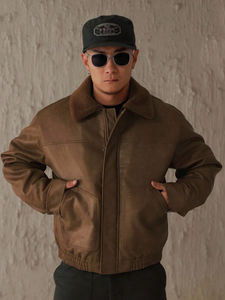 Veste en cuir pour homme, nouvelle collection, épaisse, de marque haut de gamme, avec doublure en velours, tendance, grande taille, veste et manteau en PU pour homme, prix avantageux - Product Image 6