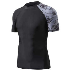 Rashguard personnalisé pour homme, respirant, à séchage rapide, manches courtes, pour la natation, le BJJ, le MMA, avec logo personnalisé - Product Image 4