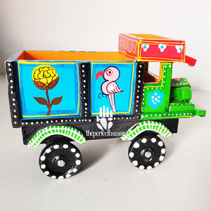 รถบรรทุกไม้เพ้นท์ลายด้วยมือ ผลิตในอินเดีย สินค้าแฟชั่นในกลุ่มงานหัตถกรรม - Product Image 4