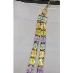 Perles cylindriques facettées multicolores 100% naturelles, semi-précieuses, 10x15 mm, brin de 16 pouces, 32 pièces pour la création de bijoux - Product Image 1