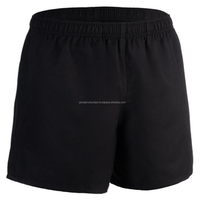 Personalizado 100% algodón verano gimnasio pantalones cortos de alta calidad negro elástico cordón cintura patrón sólido bolsillos decorativos tela de malla - Product Image 1