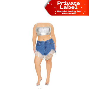 Expédition immédiate Salopette en jean décontractée respirante pour femme, taille mi-haute, délavage neige, 100% coton, faible MOQ, stock en gros - Product Image 1