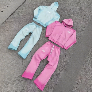 Conjunto Deportivo Unisex de Color Sólido con Capucha, Sudadera Larga y Pantalones Deportivos, Ropa Casual de Otoño para Adultos, 100% Algodón de Peso Medio - Product Image 5