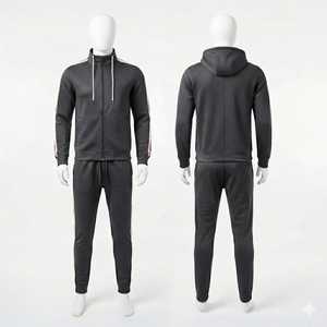 Men's Black Camouflage Tracksuit Set <b>Zip</b> <b>Hooded</b> Jacket Jogger Pants Casual Sportswear Athletic Wear Full Sleeve Regular Fit - Product Image 6