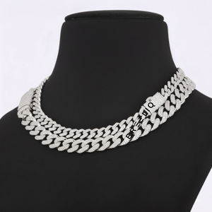 Collier et chaîne en argent sterling 925 avec diamants de laboratoire VVS testés au diamant, style Miami Cuban Link, Hip Hop Iced Out, pour hommes - Product Image 4