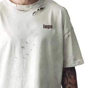 Camiseta Corta Oversize con Efecto Desgastado por el Sol, 100% Algodón, de Alta Calidad, para Uso Casual o Urbano, Unisex - Product Image 2