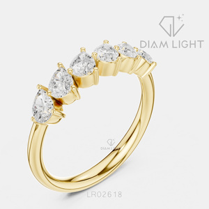 Bague de mariage en or blanc 14 carats avec diamant de laboratoire certifié IGI, taille poire 0,88 carat, bijoux fins, pour fiançailles et anniversaire - Product Image 6