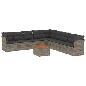 Conjunto de Sofás Modulares Grandes de Ratán PE Gris para Jardín, Colección Premium de Muebles para Exteriores - Product Image 2