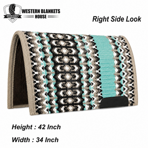 Tapis de Selle Western Style Classique 42x34 Pouces en Polaire Doublée de Laine avec Rembourrage en Polyester, Absorption des Chocs, Protection pour Chevaux - Product Image 3