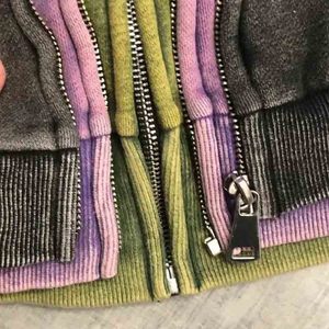 Sweat à capuche zippé court et ample personnalisé, style Y2K streetwear, avec capuche superposée et bordure contrastante, vente en gros, fournisseur USA, OEM Appar - Product Image 5