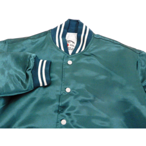 Custom Unisex Varsity Jacket 100% Silk Windproof Waterproof Reversible Crew Neck <b>Covered</b> <b>Buttons</b> Soft Lining Custom Embroidery - Product Image 4